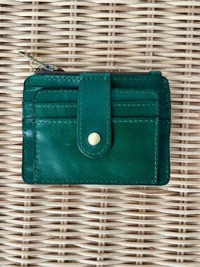 Patricia Nash Leather Card Holder Wallet RFID Green NWT